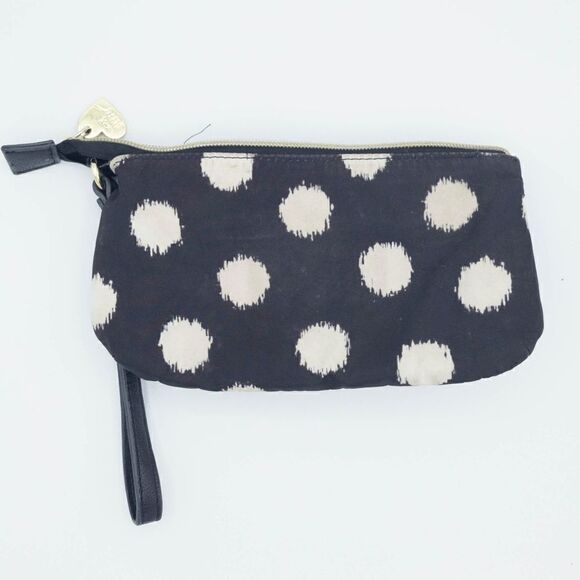 Betsey Johnson Black and White Polka Dot bow Wristlet - Picture 2 of 5